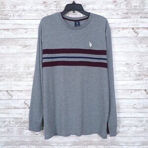 US Polo Assn Mens Shirt L Stripe Long Sleeved 487A
